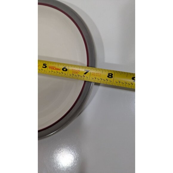 Syracuse China 7.25" Plate White With Gray Red Trim Durable Dinnerware USA - Picture 3 of 5